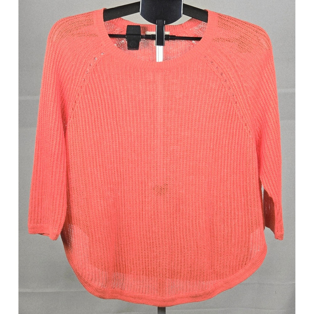 Eileen Fisher Women's 100% Linen Open Knit Oversize Sweater Small Quiet Luxury‎